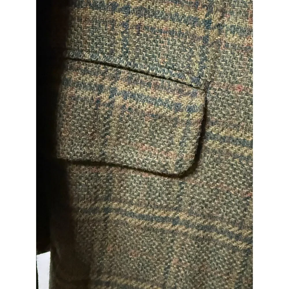 Vintage Men's‎ Warren Sewell Tweed Herringbone Sport Coat Blazer Green Red Blue